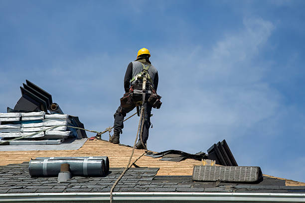 Professional Gutter Installation technician working in Hoagland, IN